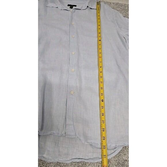 Club Room Luxury 100% Linen Button Down Long Sleeve Shirt Light Blue Men's Sz XL - Picture 6 of 8